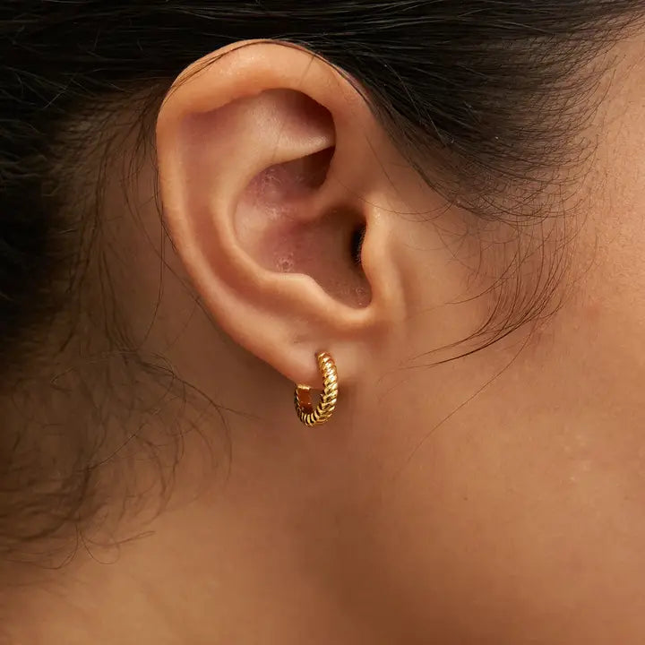 Twisted Huggie Earrings