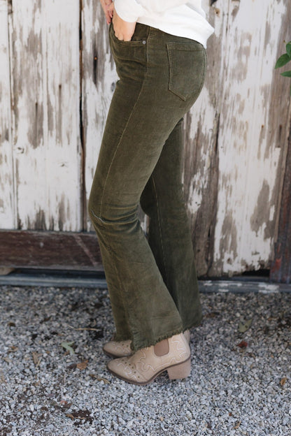 Corduroy Kick Flare Crop Pants *Final Sale*