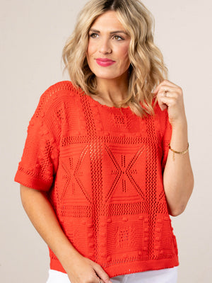 Crocheted Open Knit Top