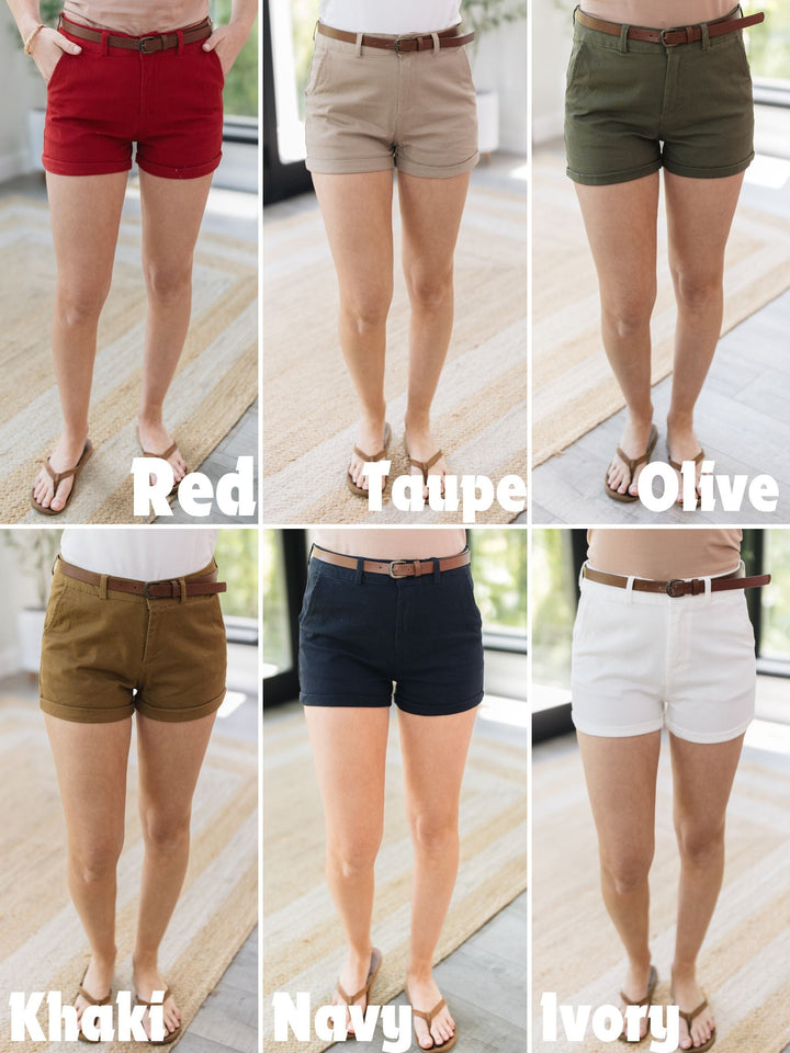 Twill Belted Shorts *Final Sale*