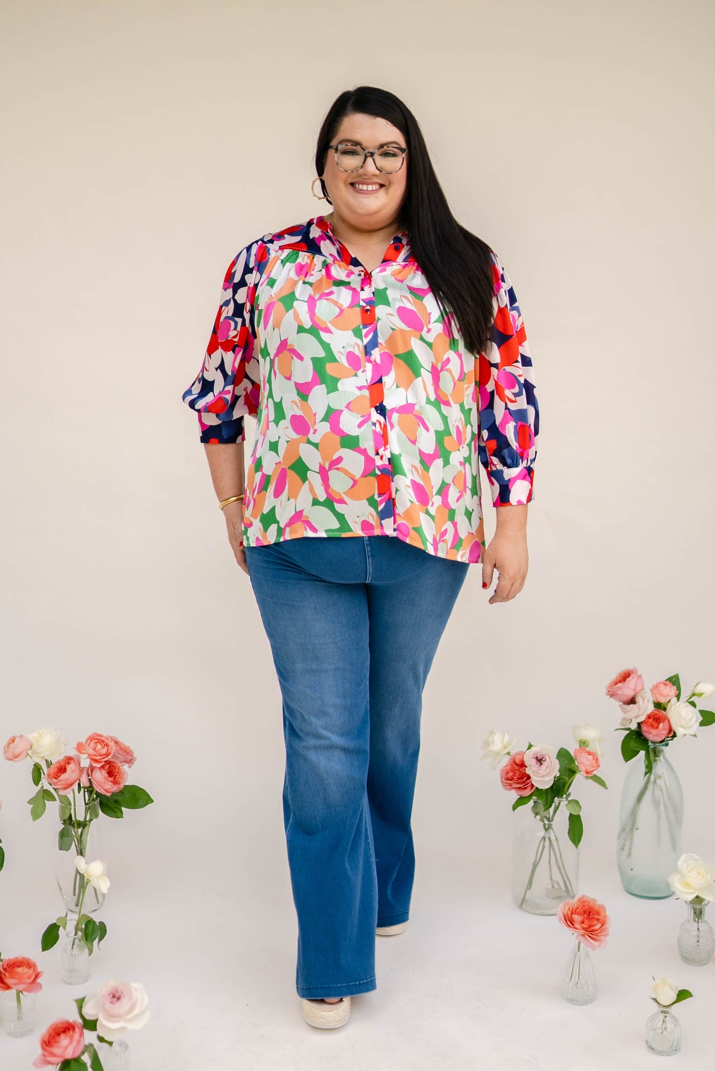 Pull-On High Crossover Waist Flare Jeans *Final Sale*