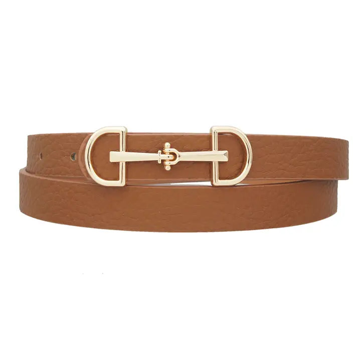 Skinny Horsebit Buckle Belt