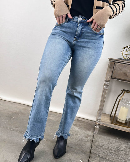 Risen Denim | Chloe High Rise Straight Leg Jeans