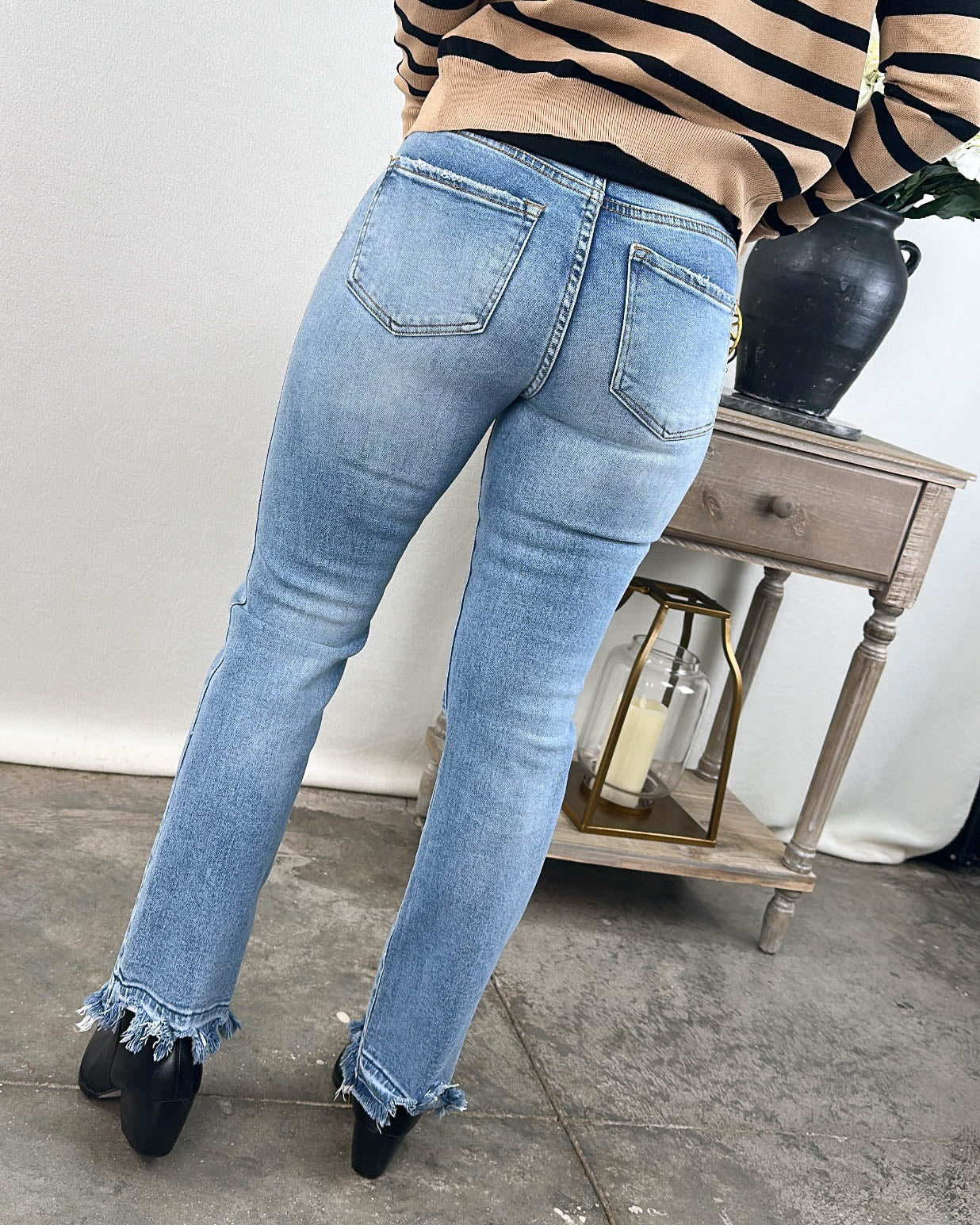 Risen Denim | Chloe High Rise Straight Leg Jeans