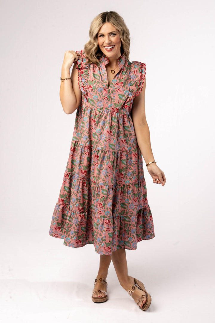 Floral Ruffled Tiered Midi Dress *Final Sale*