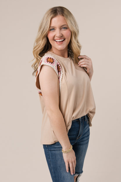 Embroidered Cap Sleeve Top *Final Sale*