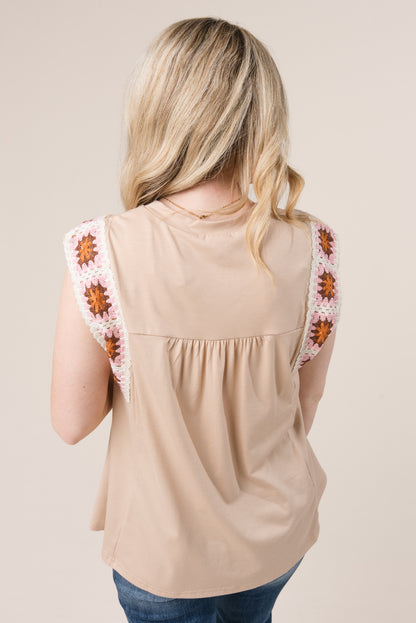 Embroidered Cap Sleeve Top *Final Sale*