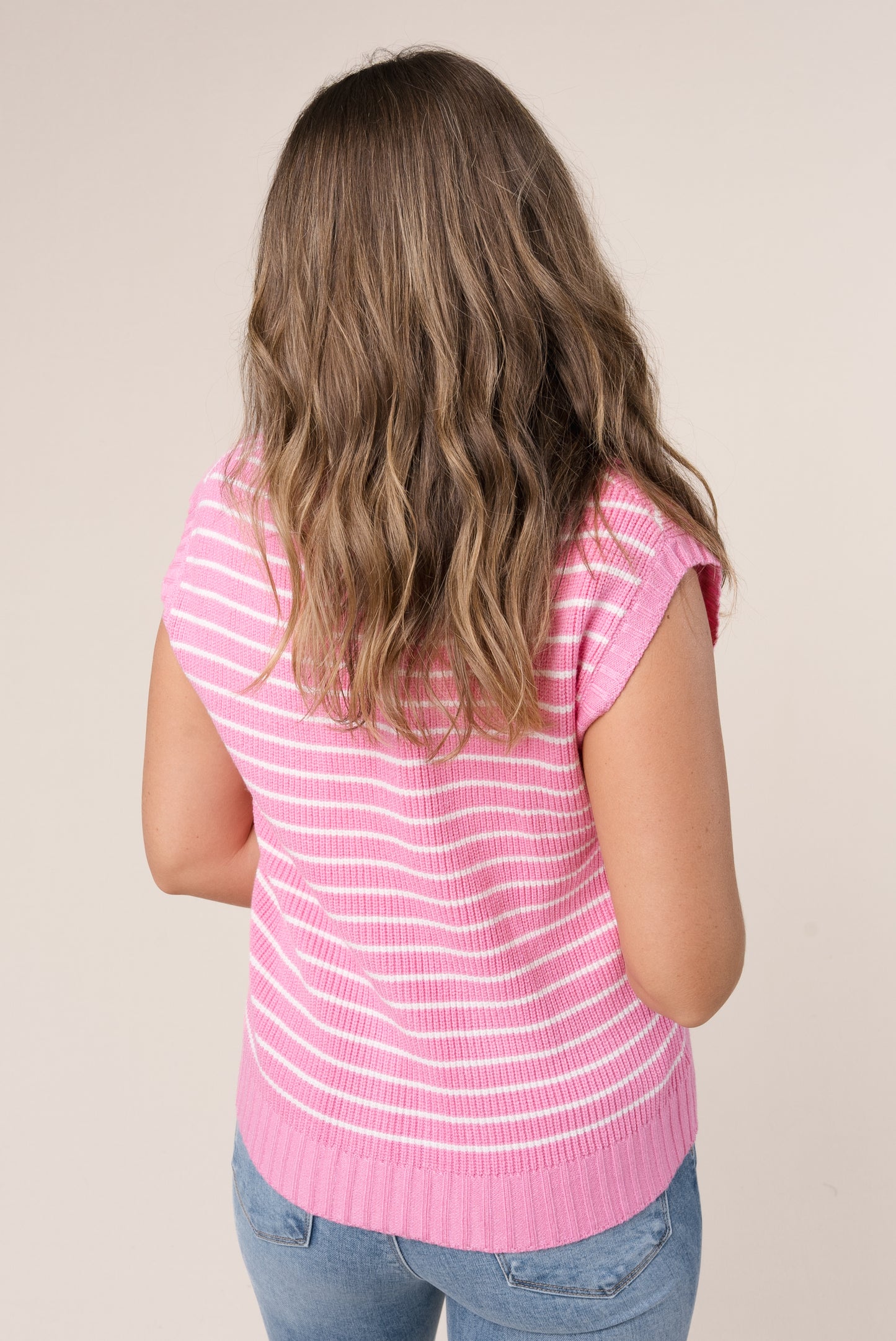 Striped Cap Sleeve Sweater