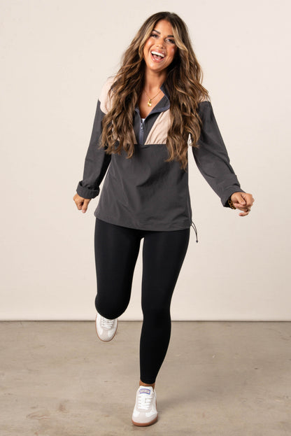 Color Block Quarter Zip Windbreaker