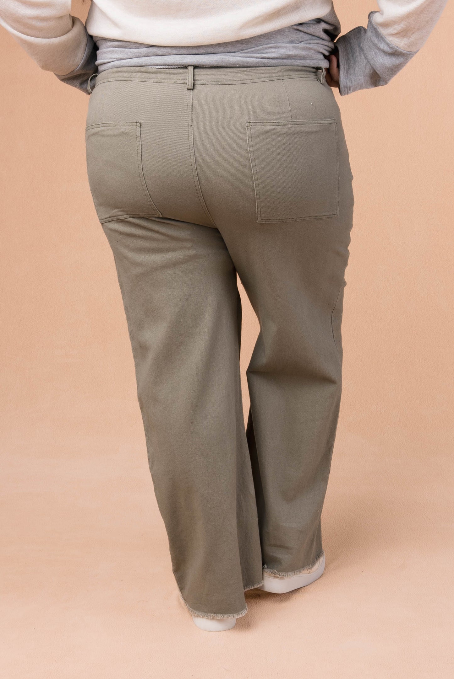 Button Fly Wide Leg Pants