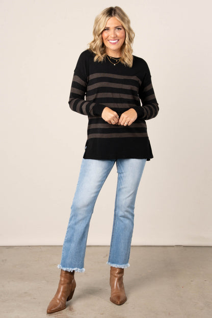 Emily Striped Pocket Sweater