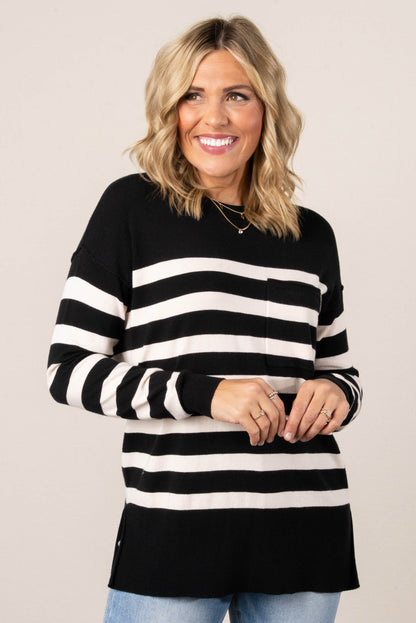 Emily Striped Pocket Sweater