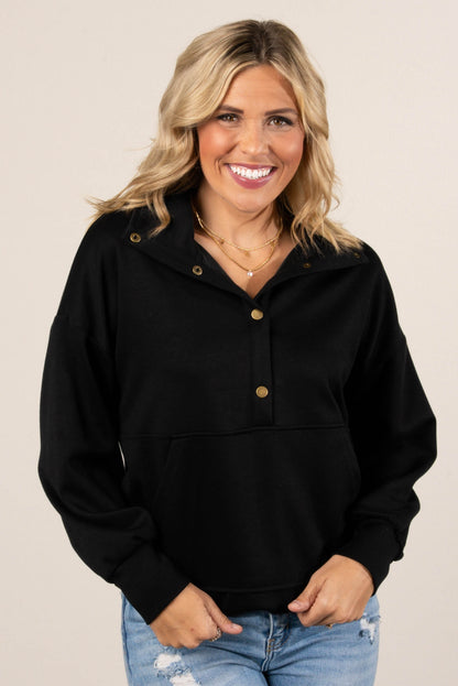 Half Snap Drawstring Pullover