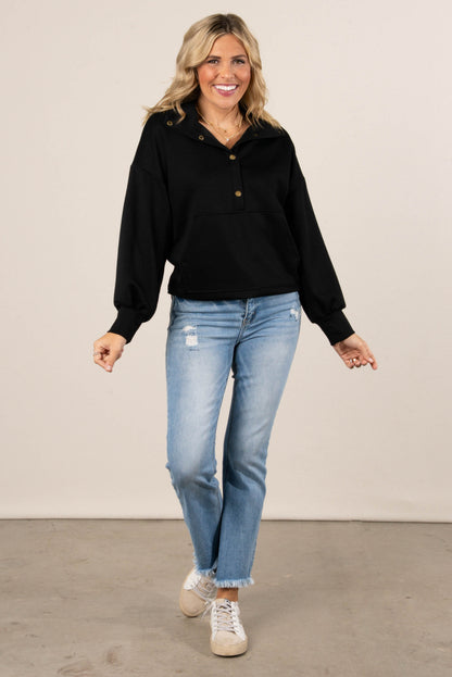 Half Snap Drawstring Pullover