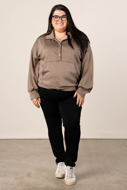 Half Snap Drawstring Pullover