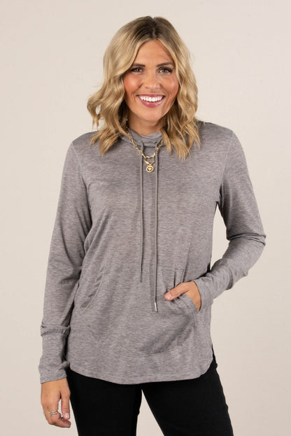 Thumbhole Cuff Hooded Pullover