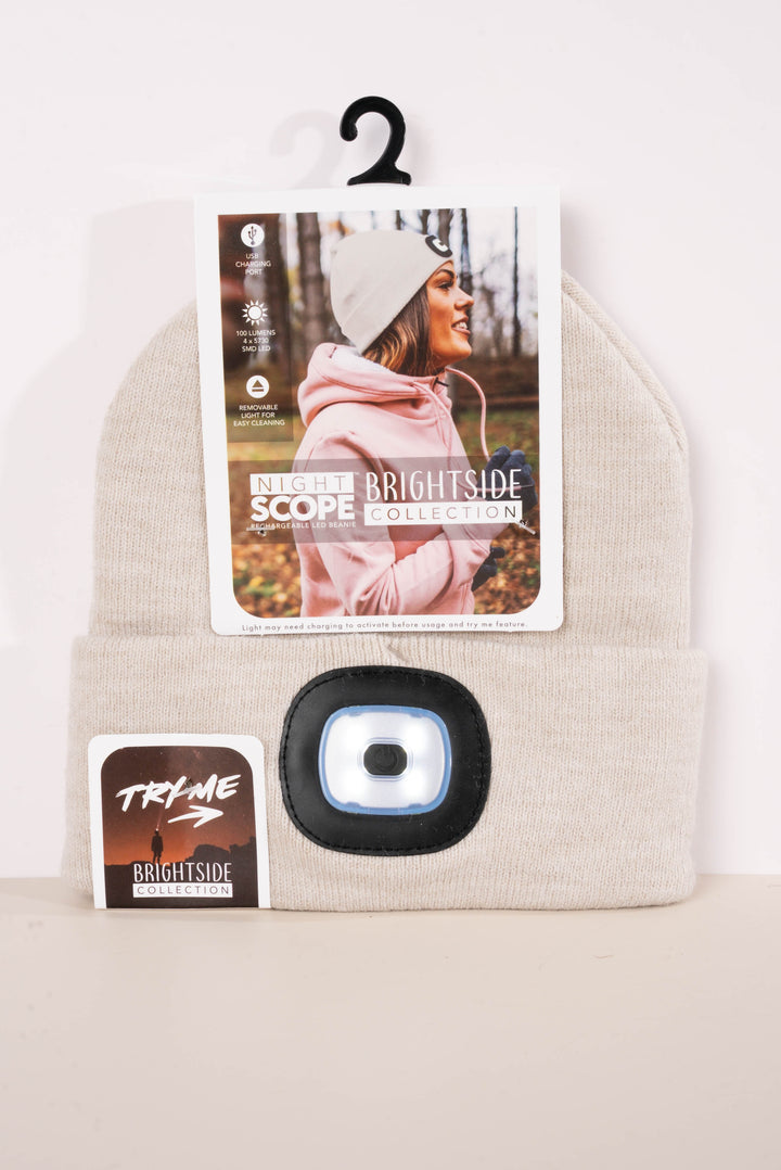 Brightside Rechargeable LED Beanie by Night Scope