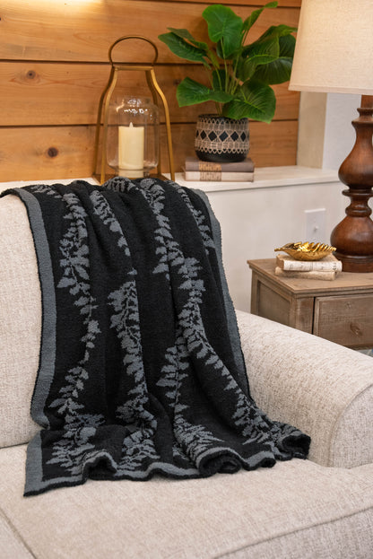 Plush Cuddle Up Luxe Trailing Leaves Blanket