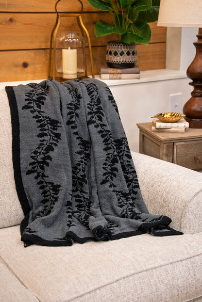 Plush Cuddle Up Luxe Trailing Leaves Blanket