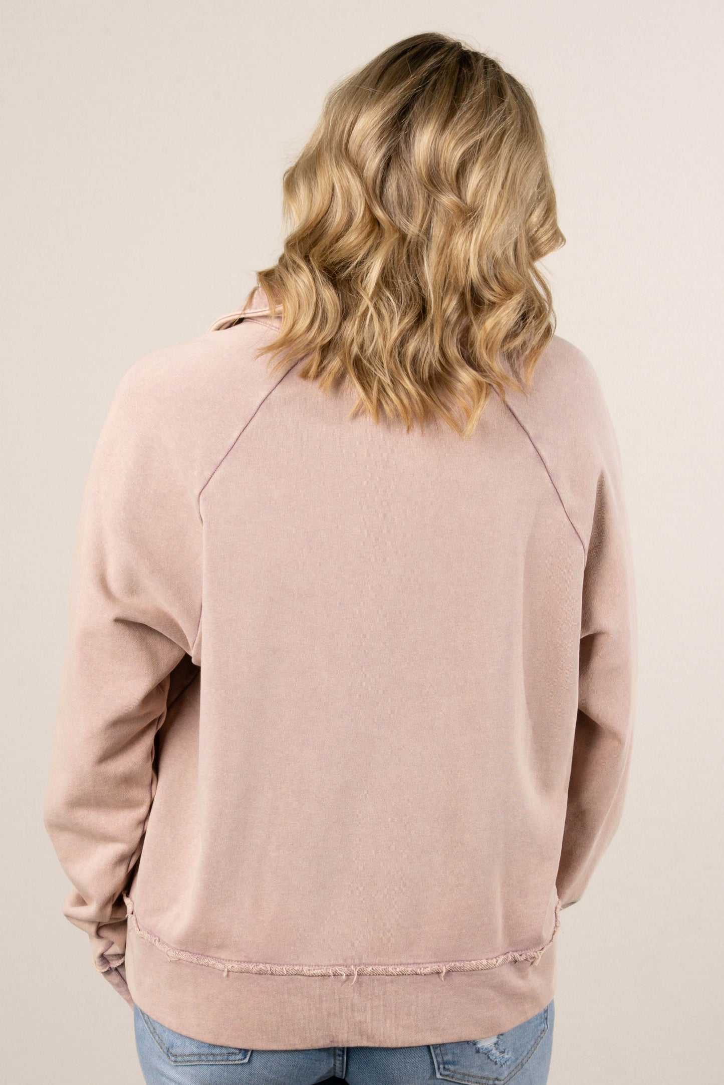 Washed Henley Polo Pullover