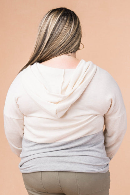 Reverse Knit Henley Hooded Top *Final Sale*