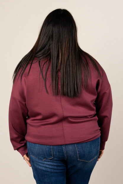Half Snap Drawstring Waist Pullover