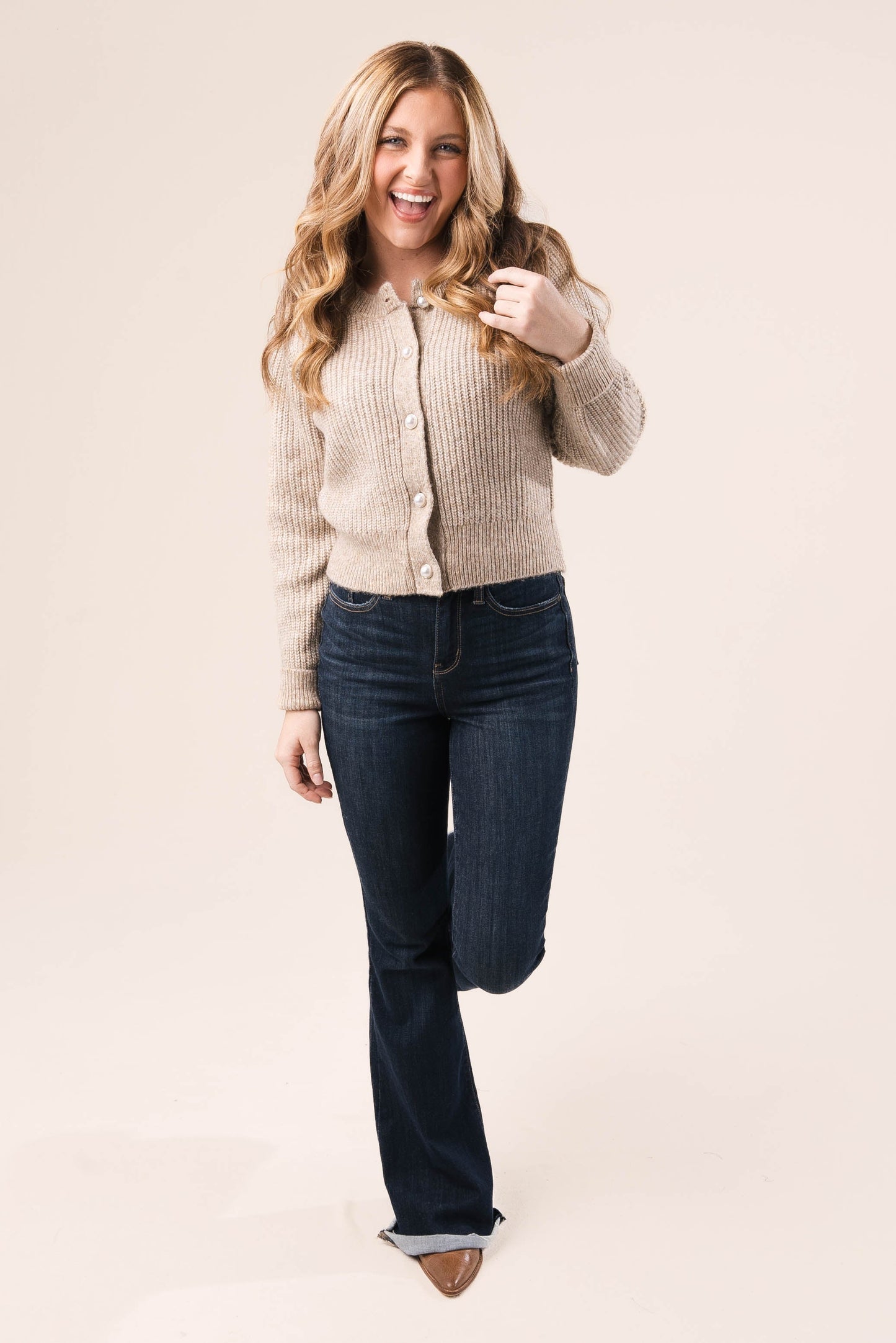 Pearl Button Sweater Cardigan