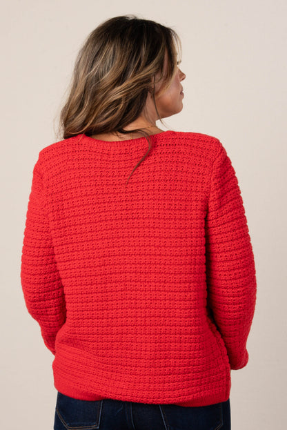 Textured Knit Button Up Cardigan