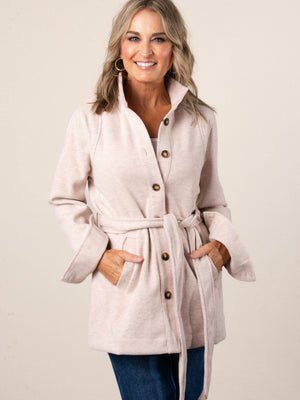 Stand Collar Tie Waist Coat