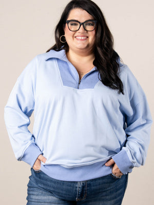 Color Block Half Zip Pullover