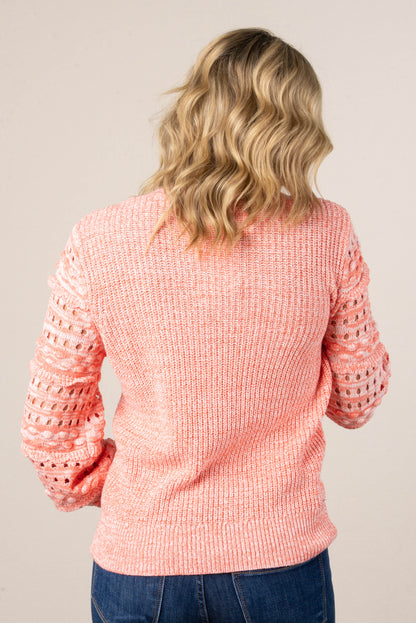 Open Knit Sleeve Sweater