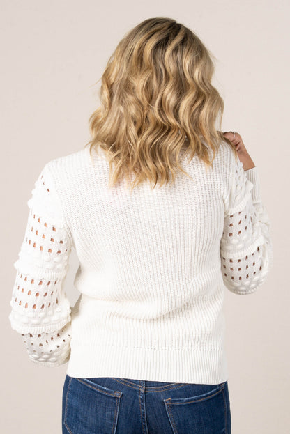 Open Knit Sleeve Sweater