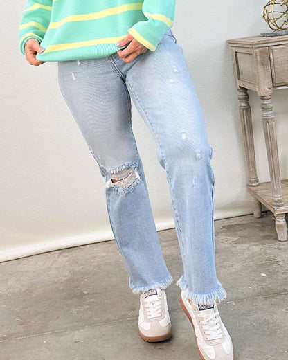 Risen Denim | Luna High Rise Crop Bootcut Jeans