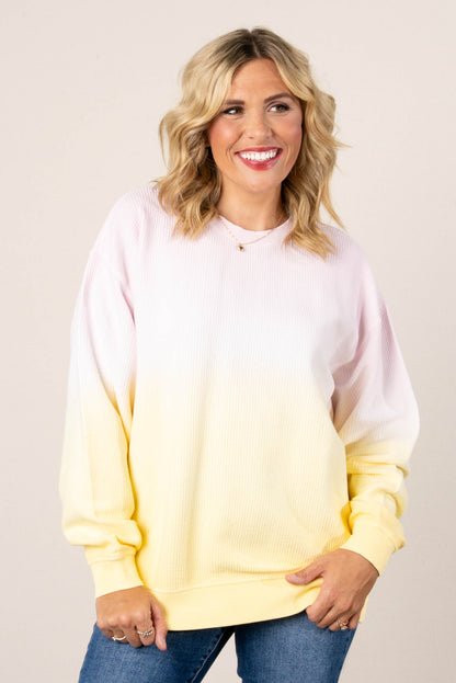 Ombre Cozy Cord Sweatshirt