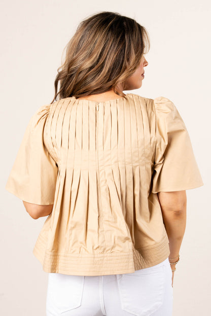 Poplin Pleated Blouse