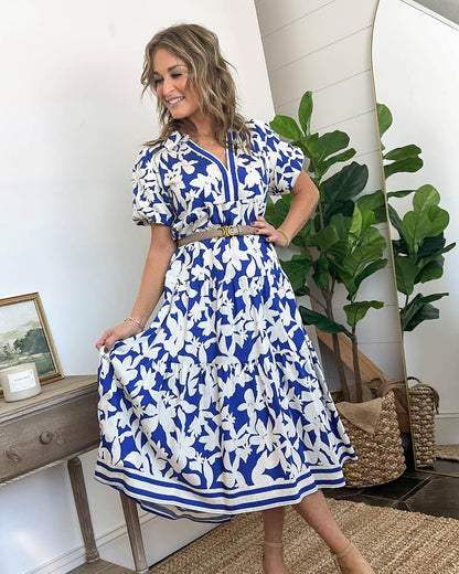 Botanical Tiered Midi Dress