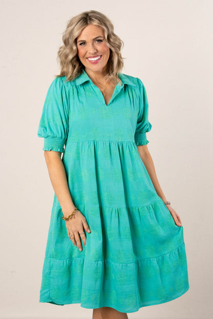 Swiss Dot Tiered Midi Dress