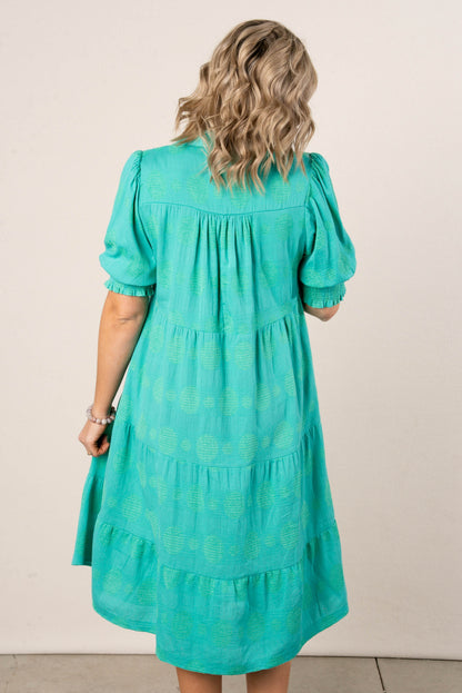 Swiss Dot Tiered Midi Dress