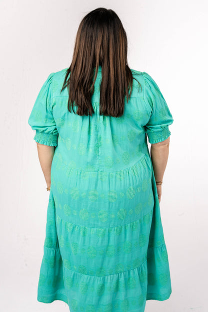 Swiss Dot Tiered Midi Dress