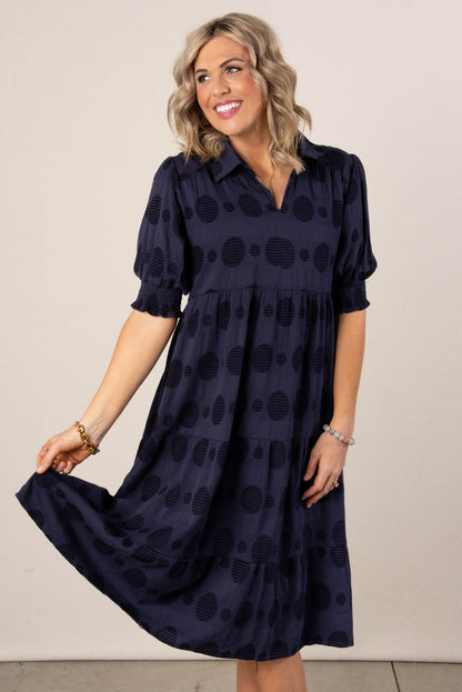 Swiss Dot Tiered Midi Dress