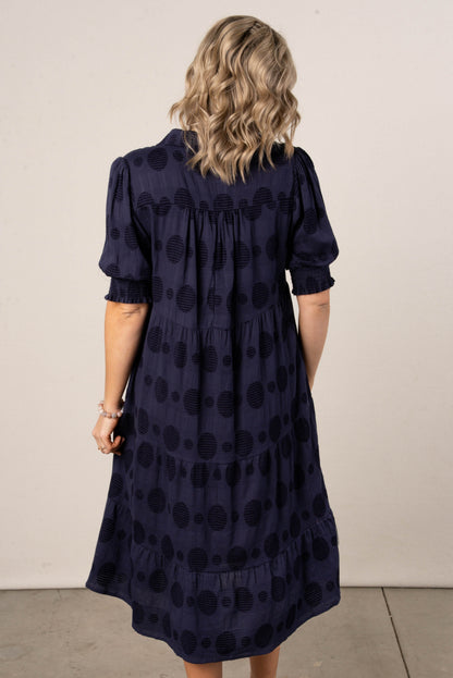Swiss Dot Tiered Midi Dress
