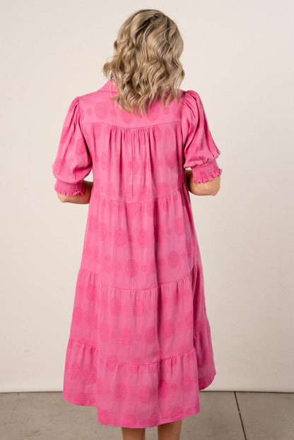 Swiss Dot Tiered Midi Dress