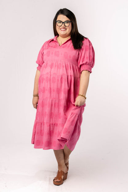 Swiss Dot Tiered Midi Dress