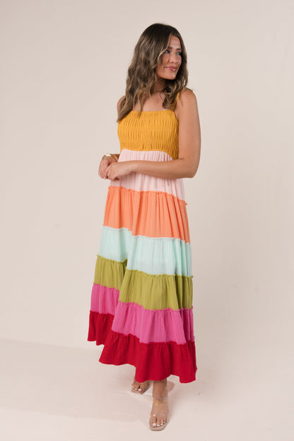 Gauze Knit Rainbow Sundress