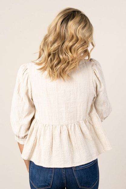 Twill Bow Front Babydoll Top