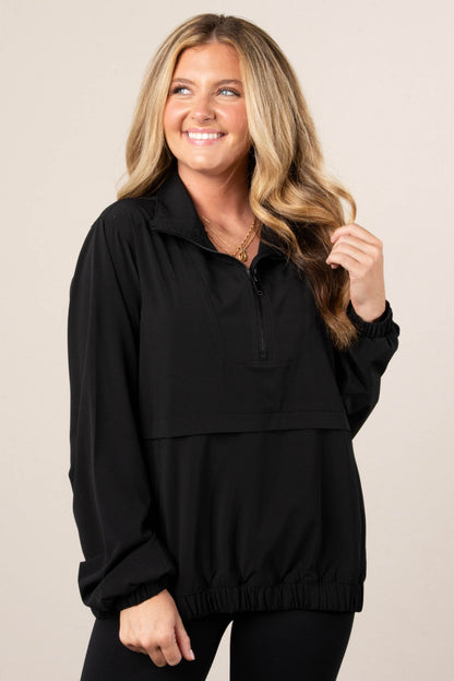 Textured Half Zip Athleisure Pullover