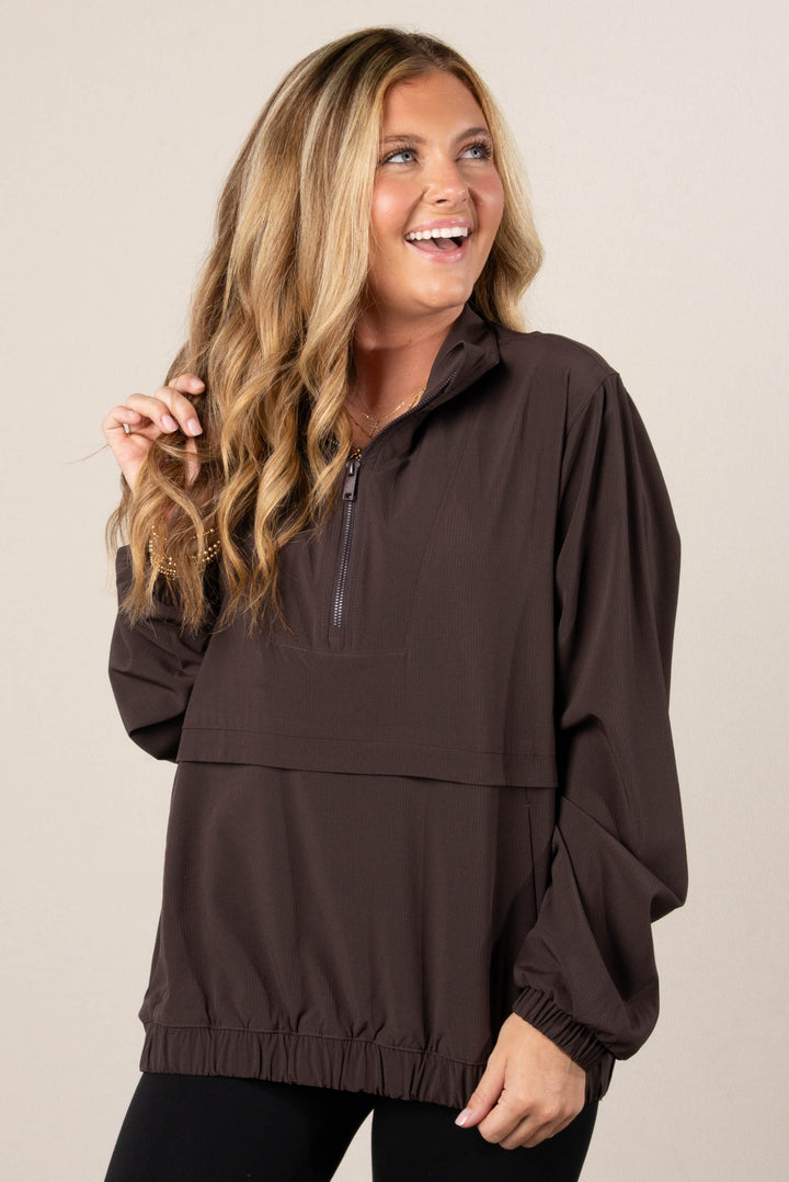 Textured Half Zip Athleisure Pullover
