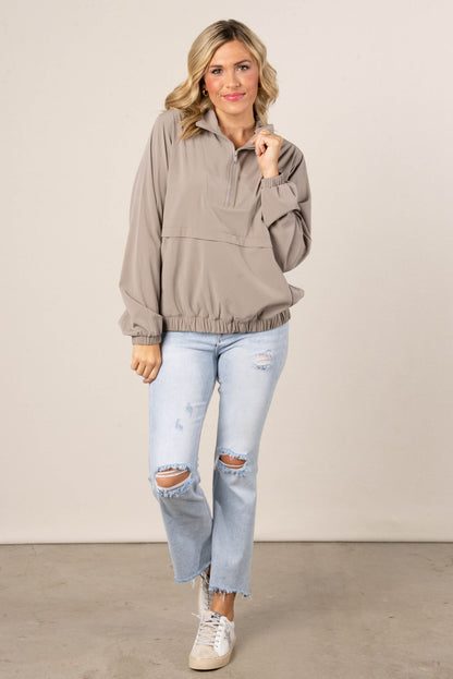 Textured Half Zip Athleisure Pullover