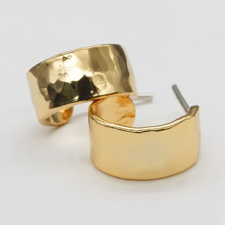 Mini Hammered Hoop Earrings