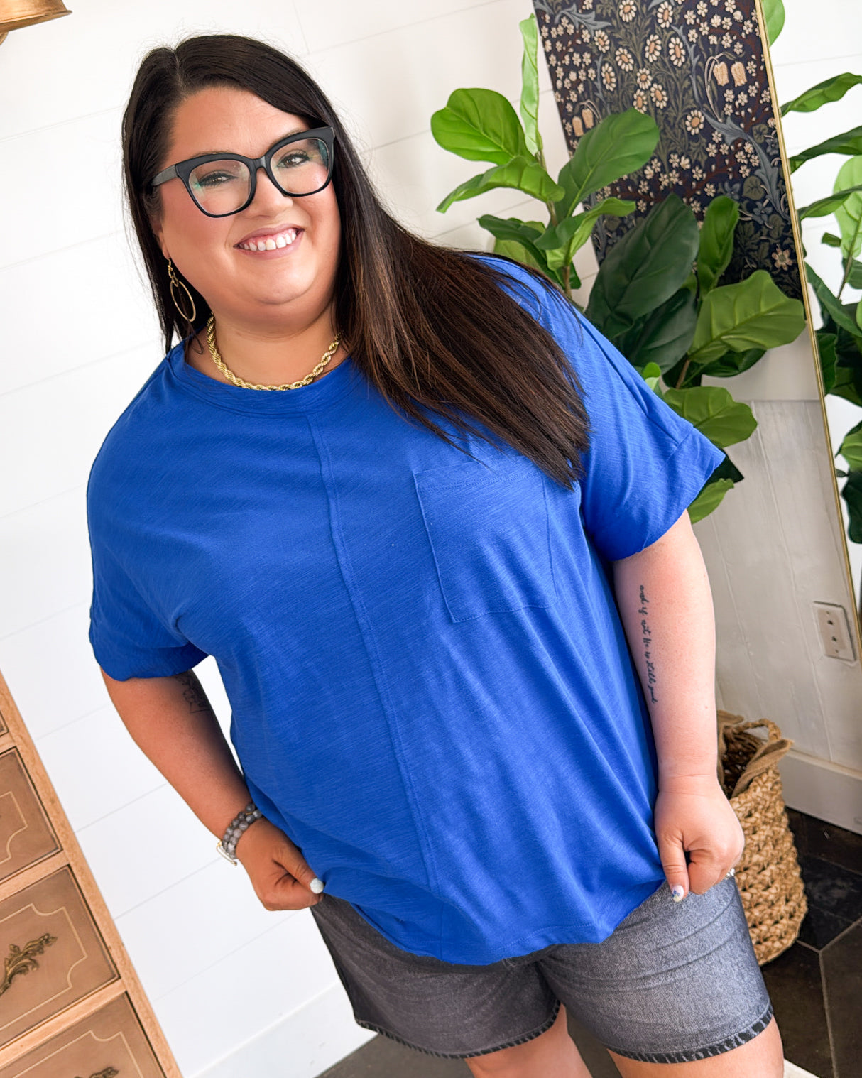 Fresh Serve Seamed Slub Knit Tee